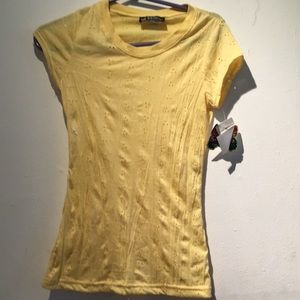 Self esteem daisy yellow eyelet top small